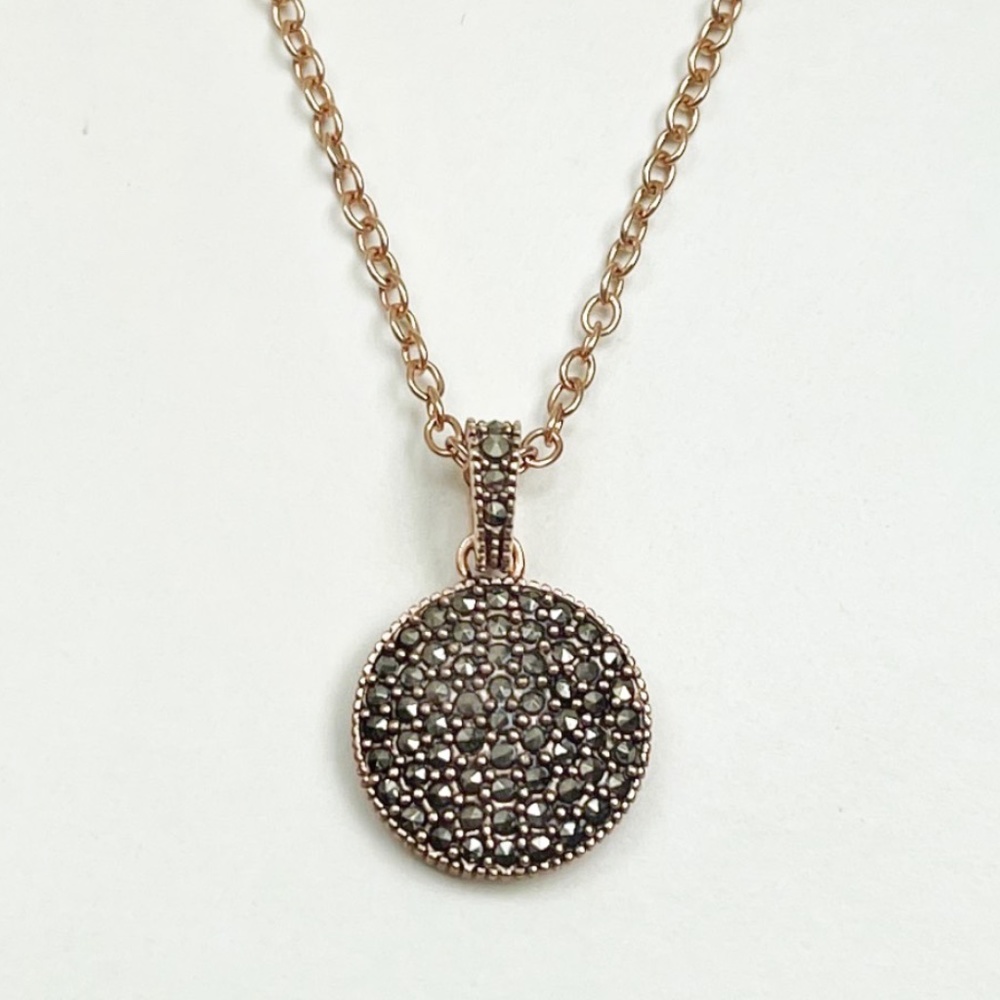 Judith Jack Marcasite and Crystal Reversible Sterling Silver Pendant Necklace